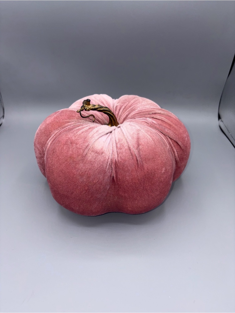 pink velour decorative pumpkin